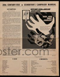 8h553 HUSH...HUSH, SWEET CHARLOTTE pressbook '65 Bette Davis, Robert Aldrich horror classic!