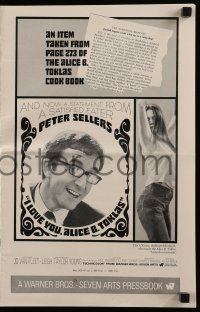 8h557 I LOVE YOU, ALICE B. TOKLAS pressbook '68 Peter Sellers eats turned-on marijuana brownies!