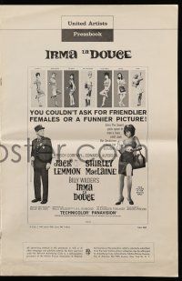 8h572 IRMA LA DOUCE pressbook '63 directed by Billy Wilder, Shirley MacLaine & Jack Lemmon!