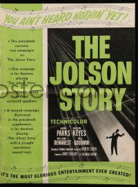 8h580 JOLSON STORY pressbook R54 Larry Parks & Evelyn Keyes in bio of world's greatest entertainer