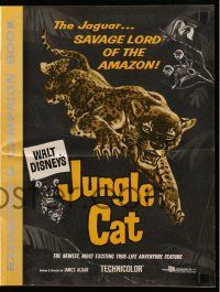 8h584 JUNGLE CAT pressbook '60 Disney, great art of jaguar, savage lord of the Amazon!