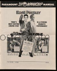8h589 KING CREOLE pressbook '58 great images of Elvis Presley with guitar & sexy girls!