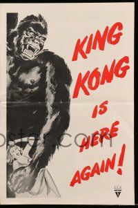 8h590 KING KONG/I WALKED WITH A ZOMBIE pressbook '56 horror double-bill with wonderful art!