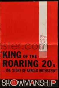 8h593 KING OF THE ROARING 20'S pressbook '61 poker, gambling & Diana Dors in hell-bent jazz era!