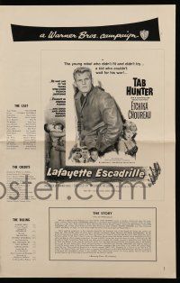 8h597 LAFAYETTE ESCADRILLE pressbook '58 Tab Hunter was a young rebel who couldn't wait for WWI!