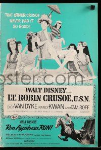 8h619 LT. ROBIN CRUSOE, U.S.N./RUN, APPALOOSA, RUN pressbook '66 Walt Disney double bill!