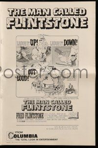 8h627 MAN CALLED FLINTSTONE pressbook '66 Hanna-Barbera, Fred, Barney, Wilma & Betty, spy spoof!