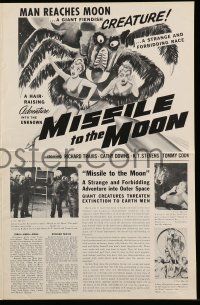 8h650 MISSILE TO THE MOON pressbook '59 giant fiendish creature, a strange and forbidding race!