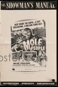 8h651 MOLE PEOPLE pressbook '56 from a lost age, horror crawls from the depths of the Earth!