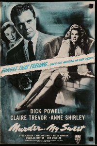 8h658 MURDER, MY SWEET pressbook '44 Dick Powell & Trevor in Raymond Chandler film noir, ultra-rare