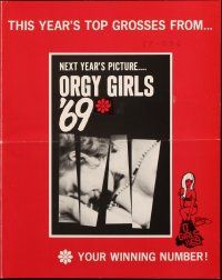 8h691 ORGY GIRLS '69 pressbook '68 sexual interconnect of 5 lust-filled segments of private lives!