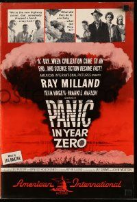 8h696 PANIC IN YEAR ZERO pressbook '62 Ray Milland, Jean Hagen, Avalon, orgy of looting & lust!