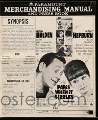 8h700 PARIS WHEN IT SIZZLES pressbook '64 Audrey Hepburn with William Holden in France!