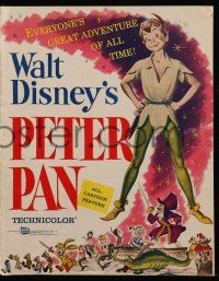 8h703 PETER PAN pressbook R58 Walt Disney animated cartoon fantasy classic!