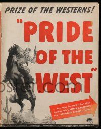 8h717 PRIDE OF THE WEST pressbook '38 William Boyd as Hopalong Cassidy, great cowboy art!