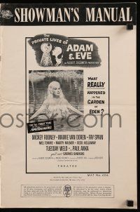 8h721 PRIVATE LIVES OF ADAM & EVE pressbook '60 sexy Mamie Van Doren & devil Mickey Rooney!