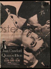 8h728 QUEEN BEE pressbook '55 cover sexy Joan Crawford being kissed by Barry Sullivan!