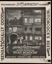 8h738 REAR WINDOW pressbook '54 Alfred Hitchcock, voyeur Jimmy Stewart & pretty Grace Kelly!