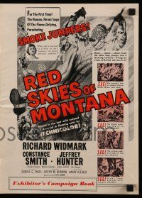8h743 RED SKIES OF MONTANA pressbook '52 Richard Widmark is a parachuting smoke jumper firefighter
