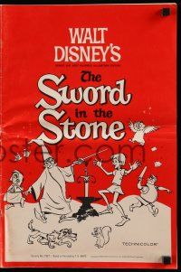 8h804 SWORD IN THE STONE pressbook '64 Disney's cartoon story of King Arthur & Merlin the Wizard!