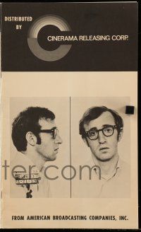 8h806 TAKE THE MONEY & RUN pressbook '69 wacky Woody Allen mugshot in classic mockumentary!