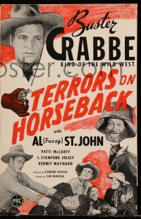 8h814 TERRORS ON HORSEBACK pressbook '46 Buster Crabbe, King of the Wild West, Al Fuzzy St. John