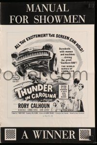 8h823 THUNDER IN CAROLINA pressbook '60 Calhoun, artwork of the World Series of stock car racing!