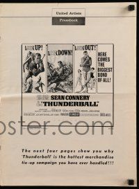 8h824 THUNDERBALL pressbook '65 Sean Connery as James Bond by Robert McGinnis and Frank McCarthy!