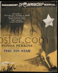 8h827 TIN STAR pressbook '57 great images of cowboys Henry Fonda & Anthony Perkins!