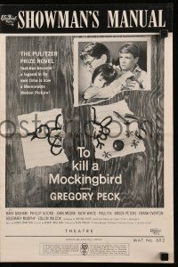 8h828 TO KILL A MOCKINGBIRD pressbook '62 Gregory Peck, from Harper Lee's classic novel!