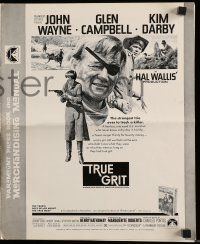 8h834 TRUE GRIT pressbook '69 John Wayne as Rooster Cogburn, Kim Darby, Glen Campbell!
