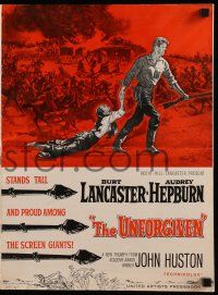 8h841 UNFORGIVEN pressbook '60 Burt Lancaster, Audrey Hepburn, directed by John Huston!