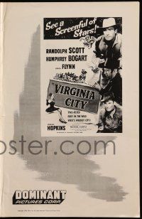 8h851 VIRGINIA CITY pressbook R56 Errol Flynn, Humphrey Bogart, Randolph Scott, Miriam Hopkins!