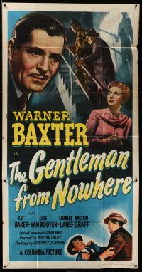 8j321 GENTLEMAN FROM NOWHERE 3sh '48 Warner Baxter is paid to pose as Fay Baker's husband!