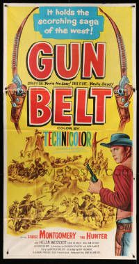 8j329 GUN BELT 3sh '53 art of cowboy George Montgomery, it holds the scorching saga of the West!