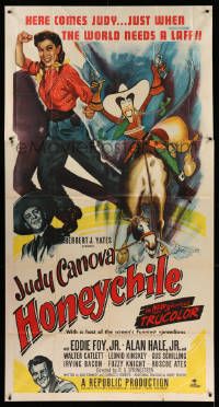 8j336 HONEYCHILE 3sh '51 wonderful artwork of cowgirl Judy Canova on horse by Al Hirschfeld!