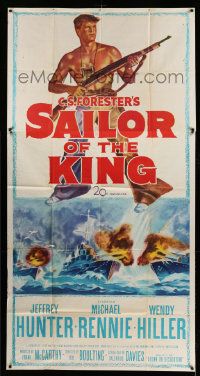 8j436 SAILOR OF THE KING 3sh '53 Roy Boulting, Jeff Hunter, Michael Rennie, C.S. Forester