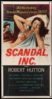 8j441 SCANDAL INC. 3sh '56 Robert Hutton, art of paparazzi photographing sexy woman in bed!