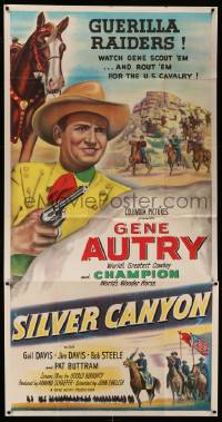 8j448 SILVER CANYON 3sh '51 great art Gene Autry & Champion, they fight for the U.S. Cavalry!