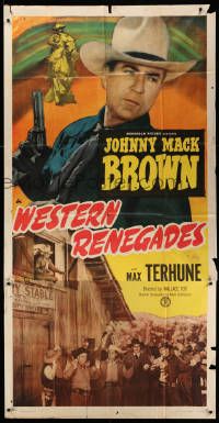 8j496 WESTERN RENEGADES 3sh '49 great images of Johnny Mack Brown c/u with gun & catching bad guys!