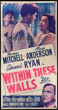 8j505 WITHIN THESE WALLS 3sh '45 Thomas Mitchell, Mary Anderson, Eddie Ryan, prison escape!