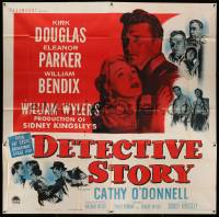 8j206 DETECTIVE STORY 6sh '51 William Wyler, Kirk Douglas can't forgive Eleanor Parker, Bendix