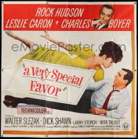 8j241 VERY SPECIAL FAVOR 6sh '65 Rock Hudson wines & dines sexy Leslie Caron, Charles Boyer!