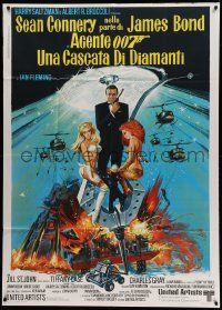 8j618 DIAMONDS ARE FOREVER Italian 1p '71 art of Sean Connery as James Bond by McGinnis!