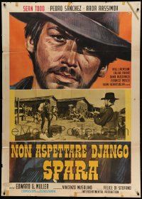 8j625 DON'T WAIT DJANGO SHOOT Italian 1p '67 Ivan Rassimov, great spaghetti western art!