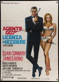 8j627 DR. NO Italian 1p R71 art of Sean Connery as James Bond & sexy Ursula Andress in bikini!