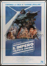 8j635 EMPIRE STRIKES BACK Italian 1p '80 George Lucas classic, great montage art by Tom Jung!