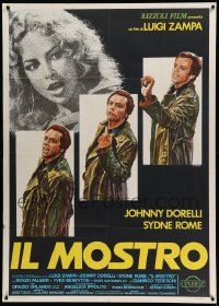 8j644 FIEND Italian 1p '77 Luigi Zampa's Il Mostro, Casaro art of Johnny Dorelli & Sydne Rome!