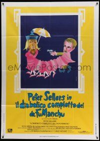 8j645 FIENDISH PLOT OF DR. FU MANCHU Italian 1p '80 different Bourduge art of Asian Peter Sellers!