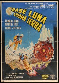 8j649 FIRST MEN IN THE MOON Italian 1p '64 Ray Harryhausen, H.G. Wells, fantastic sci-fi art!